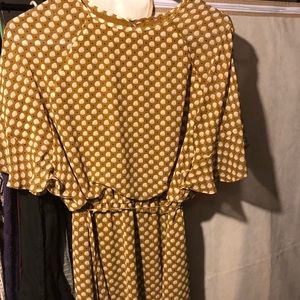 LOFT midi dress with bell short sleeves